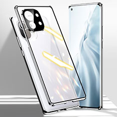 Custodia Lusso Alluminio Laterale Specchio 360 Gradi Cover M01 per Xiaomi Mi 11 Lite 4G Argento