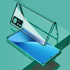 Custodia Lusso Alluminio Laterale Specchio 360 Gradi Cover M01 per Xiaomi Mi 12 Pro 5G Verde
