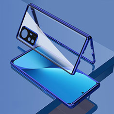 Custodia Lusso Alluminio Laterale Specchio 360 Gradi Cover M01 per Xiaomi Mi 12S 5G Blu