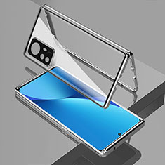 Custodia Lusso Alluminio Laterale Specchio 360 Gradi Cover M01 per Xiaomi Mi 12S Pro 5G Argento
