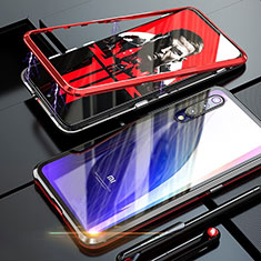 Custodia Lusso Alluminio Laterale Specchio 360 Gradi Cover M01 per Xiaomi Mi 9 Lite Rosso