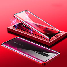Custodia Lusso Alluminio Laterale Specchio 360 Gradi Cover M01 per Xiaomi Mi 9T Pro Rosso