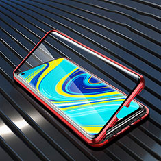 Custodia Lusso Alluminio Laterale Specchio 360 Gradi Cover M01 per Xiaomi Redmi 10X 4G Rosso