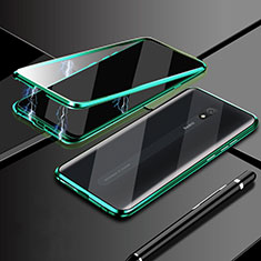 Custodia Lusso Alluminio Laterale Specchio 360 Gradi Cover M01 per Xiaomi Redmi 8A Verde