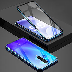 Custodia Lusso Alluminio Laterale Specchio 360 Gradi Cover M01 per Xiaomi Redmi K30 4G Blu