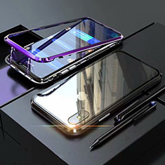 Custodia Lusso Alluminio Laterale Specchio 360 Gradi Cover M02 per Apple iPhone Xs Max Viola