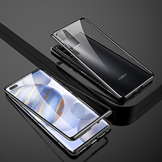 Custodia Lusso Alluminio Laterale Specchio 360 Gradi Cover M02 per Huawei Honor 30 Pro+ Plus Nero