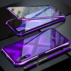 Custodia Lusso Alluminio Laterale Specchio 360 Gradi Cover M02 per Huawei Honor 9X Viola