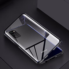 Custodia Lusso Alluminio Laterale Specchio 360 Gradi Cover M02 per Huawei Honor V30 5G Nero