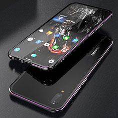 Custodia Lusso Alluminio Laterale Specchio 360 Gradi Cover M02 per Huawei Nova 3e Viola