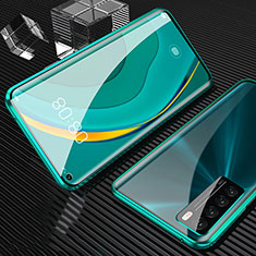 Custodia Lusso Alluminio Laterale Specchio 360 Gradi Cover M02 per Huawei Nova 7 5G Verde