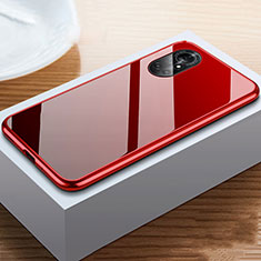 Custodia Lusso Alluminio Laterale Specchio 360 Gradi Cover M02 per Huawei Nova 8 5G Rosso e Nero