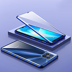 Custodia Lusso Alluminio Laterale Specchio 360 Gradi Cover M02 per Huawei Nova 8 SE 5G Blu