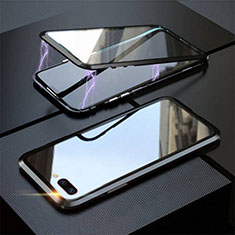 Custodia Lusso Alluminio Laterale Specchio 360 Gradi Cover M02 per Oppo A12e Nero