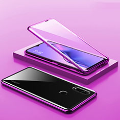 Custodia Lusso Alluminio Laterale Specchio 360 Gradi Cover M02 per Oppo A31 Viola