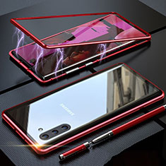 Custodia Lusso Alluminio Laterale Specchio 360 Gradi Cover M02 per Samsung Galaxy Note 10 5G Rosso