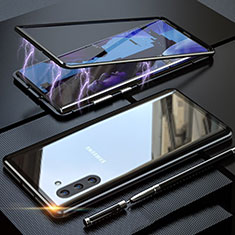 Custodia Lusso Alluminio Laterale Specchio 360 Gradi Cover M02 per Samsung Galaxy Note 10 Nero