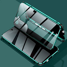 Custodia Lusso Alluminio Laterale Specchio 360 Gradi Cover M02 per Samsung Galaxy S21 Plus 5G Verde