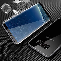 Custodia Lusso Alluminio Laterale Specchio 360 Gradi Cover M02 per Samsung Galaxy S8 Plus Nero
