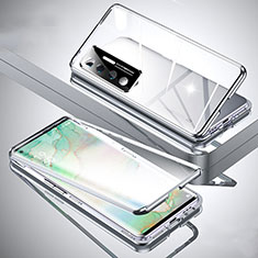 Custodia Lusso Alluminio Laterale Specchio 360 Gradi Cover M02 per Xiaomi Mi 10 Ultra Argento