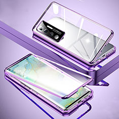 Custodia Lusso Alluminio Laterale Specchio 360 Gradi Cover M02 per Xiaomi Mi 10 Ultra Lavanda