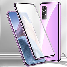 Custodia Lusso Alluminio Laterale Specchio 360 Gradi Cover M02 per Xiaomi Mi 12 Pro 5G Viola