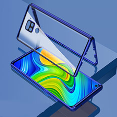 Custodia Lusso Alluminio Laterale Specchio 360 Gradi Cover M02 per Xiaomi Redmi 10X 4G Blu