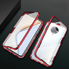 Custodia Lusso Alluminio Laterale Specchio 360 Gradi Cover M02 per Xiaomi Redmi K30 Pro 5G Rosso