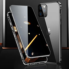 Custodia Lusso Alluminio Laterale Specchio 360 Gradi Cover M03 per Apple iPhone 14 Pro Nero