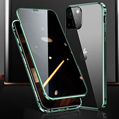 Custodia Lusso Alluminio Laterale Specchio 360 Gradi Cover M03 per Apple iPhone 15 Verde