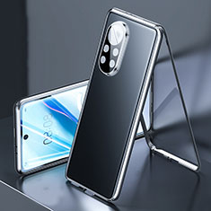 Custodia Lusso Alluminio Laterale Specchio 360 Gradi Cover M03 per Huawei Nova 8 5G Nero