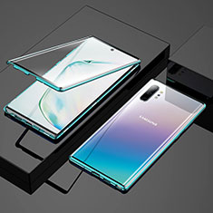 Custodia Lusso Alluminio Laterale Specchio 360 Gradi Cover M03 per Samsung Galaxy Note 10 Plus 5G Verde