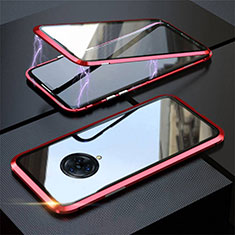 Custodia Lusso Alluminio Laterale Specchio 360 Gradi Cover M03 per Vivo Nex 3 5G Rosso