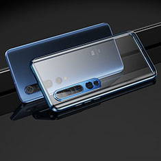 Custodia Lusso Alluminio Laterale Specchio 360 Gradi Cover M03 per Xiaomi Mi 10 Pro Blu