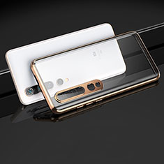 Custodia Lusso Alluminio Laterale Specchio 360 Gradi Cover M03 per Xiaomi Mi 10 Pro Oro