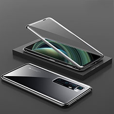 Custodia Lusso Alluminio Laterale Specchio 360 Gradi Cover M03 per Xiaomi Mi 10 Ultra Nero