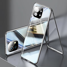 Custodia Lusso Alluminio Laterale Specchio 360 Gradi Cover M03 per Xiaomi Mi 11 Lite 4G Nero