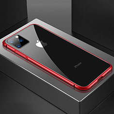Custodia Lusso Alluminio Laterale Specchio 360 Gradi Cover M04 per Apple iPhone 11 Pro Max Rosso
