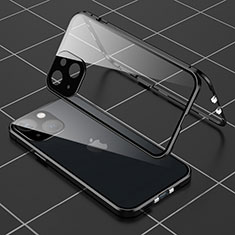 Custodia Lusso Alluminio Laterale Specchio 360 Gradi Cover M04 per Apple iPhone 13 Mini Nero