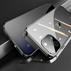 Custodia Lusso Alluminio Laterale Specchio 360 Gradi Cover M04 per Apple iPhone 14 Pro Max Nero