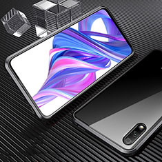 Custodia Lusso Alluminio Laterale Specchio 360 Gradi Cover M04 per Huawei Honor 9X Nero