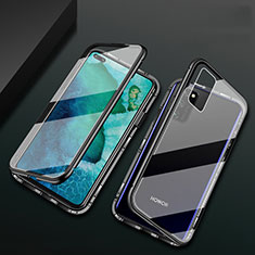 Custodia Lusso Alluminio Laterale Specchio 360 Gradi Cover M04 per Huawei Honor V30 5G Nero