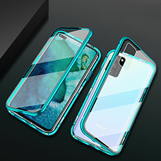 Custodia Lusso Alluminio Laterale Specchio 360 Gradi Cover M04 per Huawei Honor V30 5G Verde