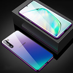 Custodia Lusso Alluminio Laterale Specchio 360 Gradi Cover M04 per Samsung Galaxy Note 10 Viola