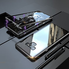 Custodia Lusso Alluminio Laterale Specchio 360 Gradi Cover M04 per Samsung Galaxy Note 9 Nero