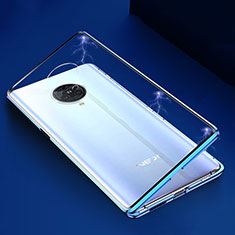 Custodia Lusso Alluminio Laterale Specchio 360 Gradi Cover M04 per Vivo Nex 3S Blu