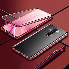 Custodia Lusso Alluminio Laterale Specchio 360 Gradi Cover M04 per Xiaomi Poco X2 Rosso