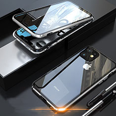 Custodia Lusso Alluminio Laterale Specchio 360 Gradi Cover M05 per Apple iPhone 11 Pro Max Argento