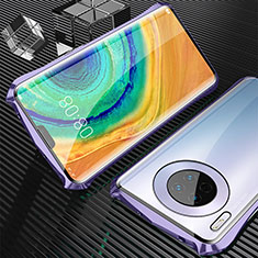 Custodia Lusso Alluminio Laterale Specchio 360 Gradi Cover M05 per Huawei Mate 30 Pro Viola