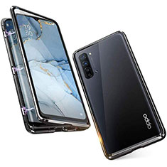 Custodia Lusso Alluminio Laterale Specchio 360 Gradi Cover M05 per Oppo K7 5G Nero